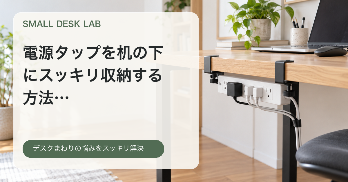 電源タップを机の下にスッキリ収納する方法の比較イメージ